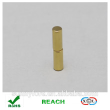 Dia 5x20mm gold coating round magnet